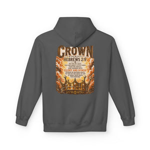 Crown Hoodie — Hebrews 2:9 Inspirational Christian Pullover