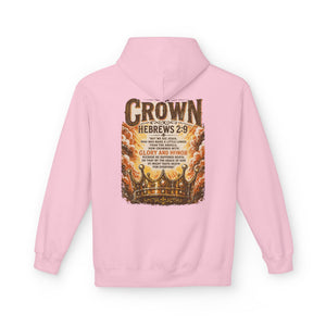 Crown Hoodie — Hebrews 2:9 Inspirational Christian Pullover