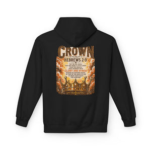 Crown Hoodie — Hebrews 2:9 Inspirational Christian Pullover