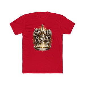 The Sword of the Spirit – Ephesians 6:17 | Armor of God Christian T-Shirt (White, Gold & Silver Design)