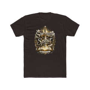 The Sword of the Spirit – Ephesians 6:17 | Armor of God Christian T-Shirt (White, Gold & Silver Design)