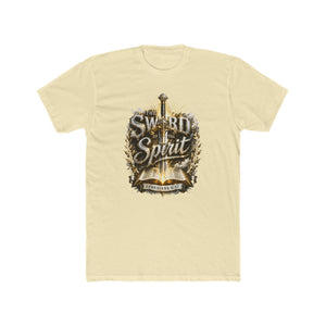 The Sword of the Spirit – Ephesians 6:17 | Armor of God Christian T-Shirt (White, Gold & Silver Design)