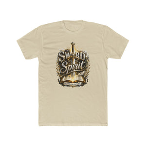 The Sword of the Spirit – Ephesians 6:17 | Armor of God Christian T-Shirt (White, Gold & Silver Design)