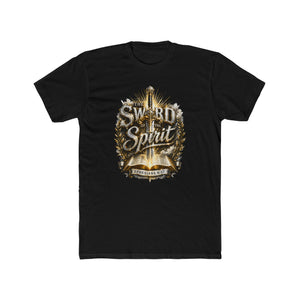 The Sword of the Spirit – Ephesians 6:17 | Armor of God Christian T-Shirt (White, Gold & Silver Design)