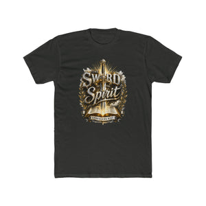 The Sword of the Spirit – Ephesians 6:17 | Armor of God Christian T-Shirt (White, Gold & Silver Design)