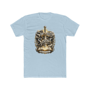 The Sword of the Spirit – Ephesians 6:17 | Armor of God Christian T-Shirt (White, Gold & Silver Design)