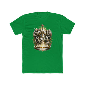The Sword of the Spirit – Ephesians 6:17 | Armor of God Christian T-Shirt (White, Gold & Silver Design)