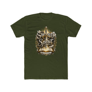 The Sword of the Spirit – Ephesians 6:17 | Armor of God Christian T-Shirt (White, Gold & Silver Design)