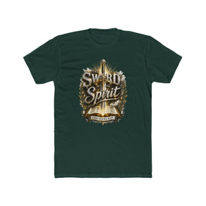 The Sword of the Spirit – Ephesians 6:17 | Armor of God Christian T-Shirt (White, Gold & Silver Design)
