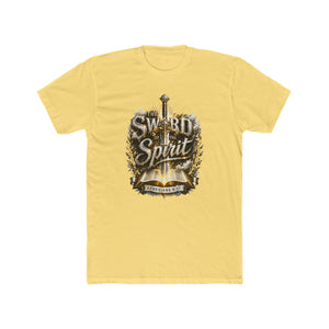 The Sword of the Spirit – Ephesians 6:17 | Armor of God Christian T-Shirt (White, Gold & Silver Design)